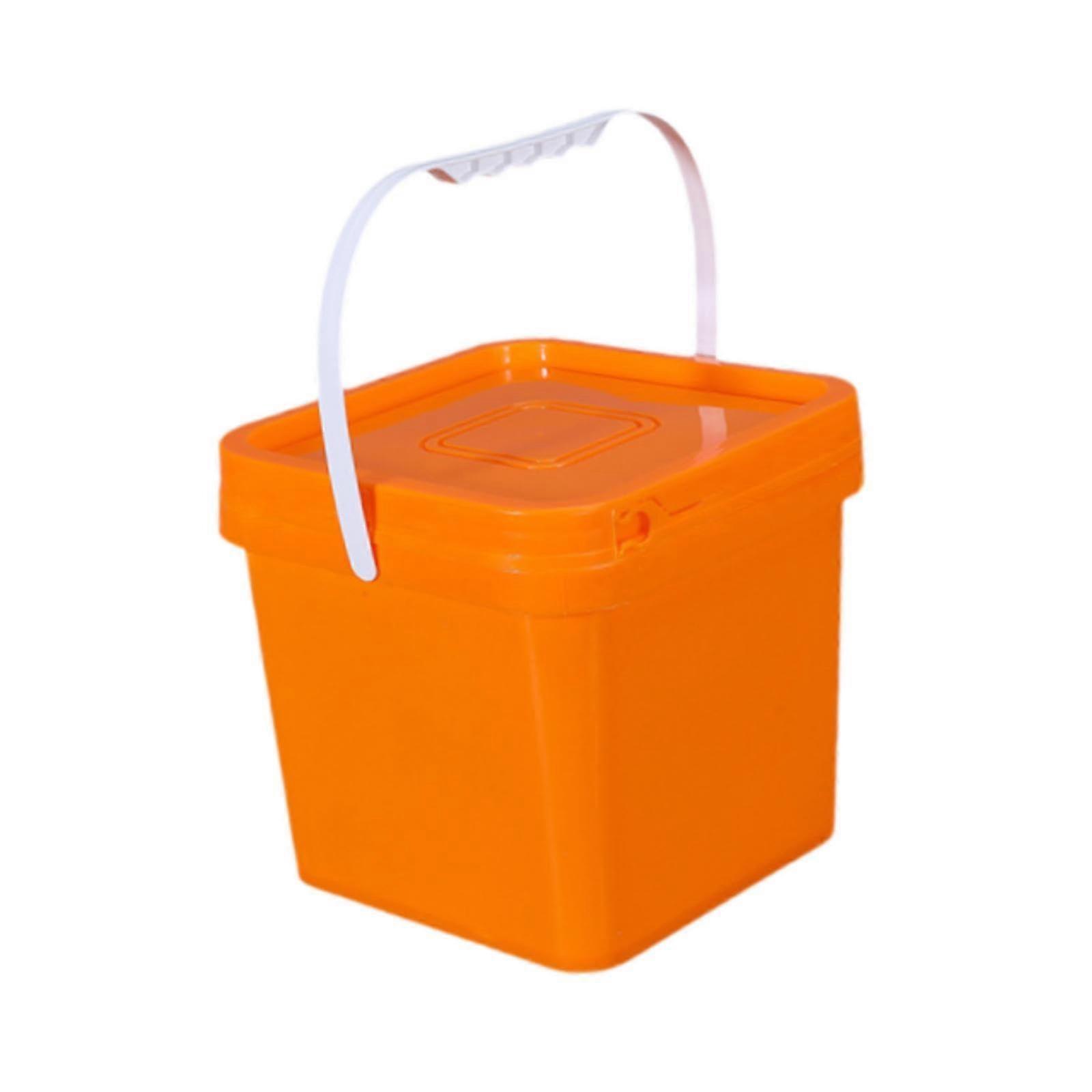 Plastic Storage Container 5L Square Bin with Lid and Ergonomic Handle for Kitchen and Gardening