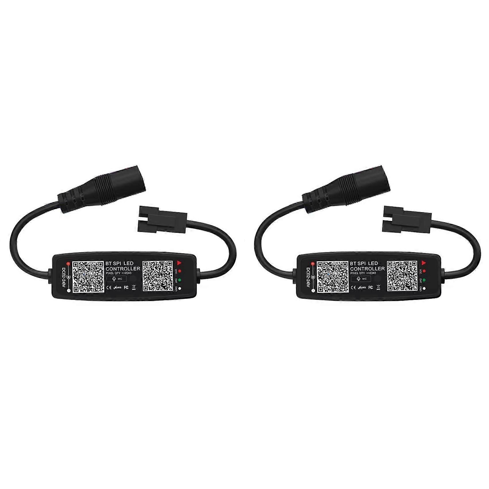 2X WS2812B LED Controller Bluetooth APP Control Music Controller for SK6812 WS2811 LED Pixel Light Strip DC 12V-24V