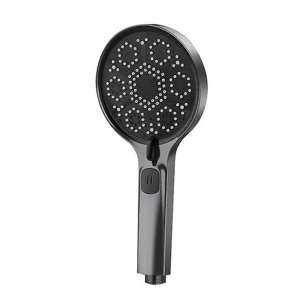 Pressure Shower Head with Large Panel, 3 Spray Modes, OneClick Stop, WaterSaving Gray