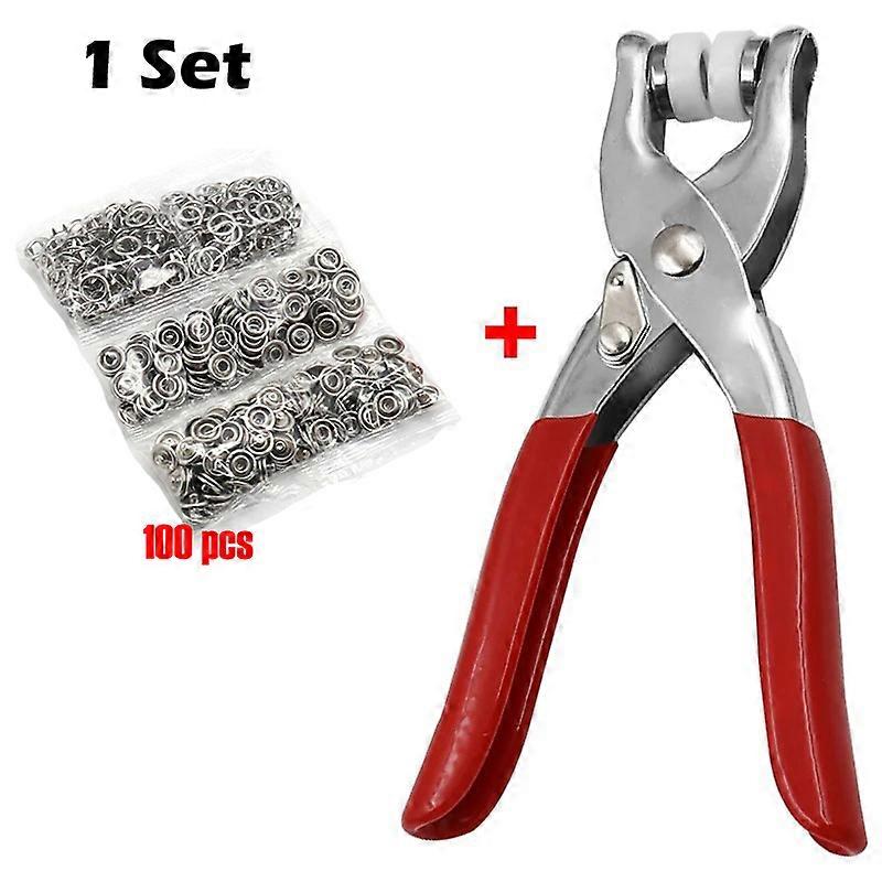 100pc Five-prong ButtonInstallation Pliers Set Metal Snap Button Kit For Garment Sewing Clothes Bag Buttons Seam Buckle DIY Tool