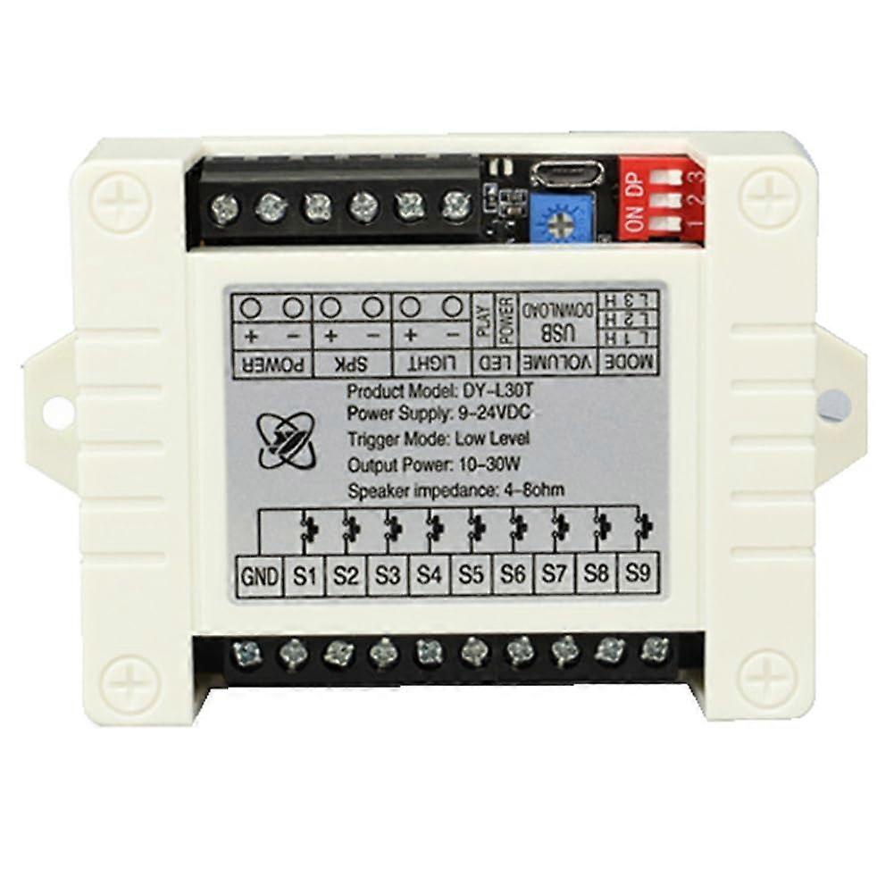30W MP3 Voice Playback Module DYL30T 9Trigger Music Player Power Amplifier Board DC 12V24V TF Card 32G WAV