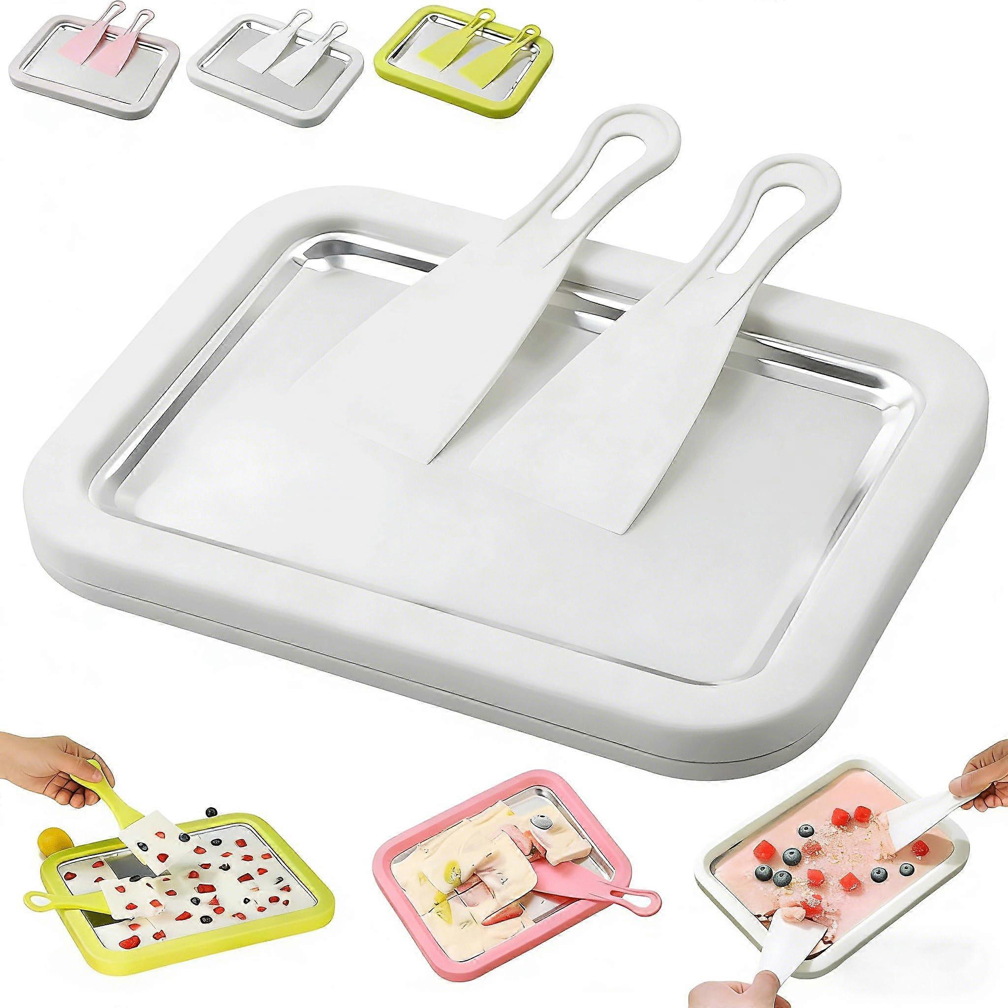 Rolled Ice Cream Maker Kit with Quick Freeze Plate and No Electricity Needed for DIY Home Treats