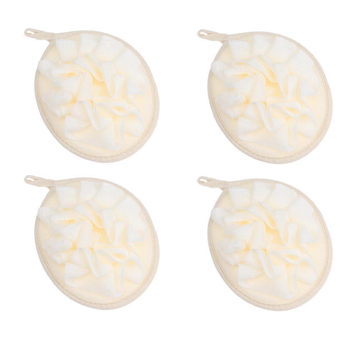 4Pcs Soft Mesh Bath Sponge Set with Shower Loofah for Gentle Exfoliation and Rich Lather