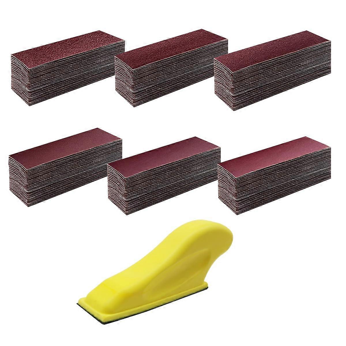 Sandpaper Kit with Multi Grit Selection Wet and Dry Block for Detail Sander Small Craft Projects