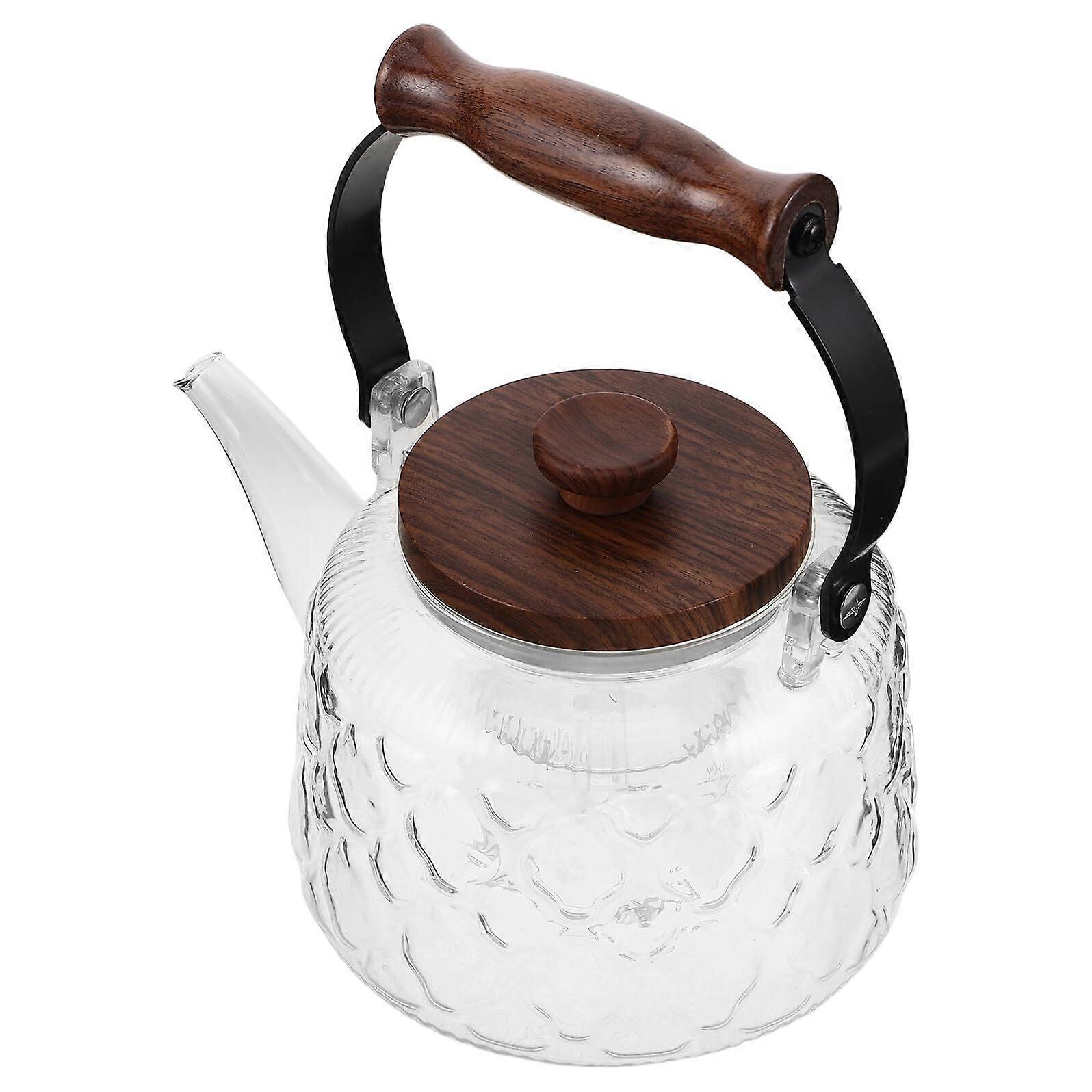 Clear Glass Teapot with Infuser, HeatResistant Stovetop Safe Design for Elegant Tea Brewing