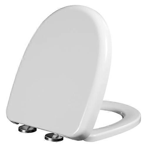 Soft Close White Toilet Seat with Quiet Close, Quick Release, Adjustable Hinges, Easy Clean