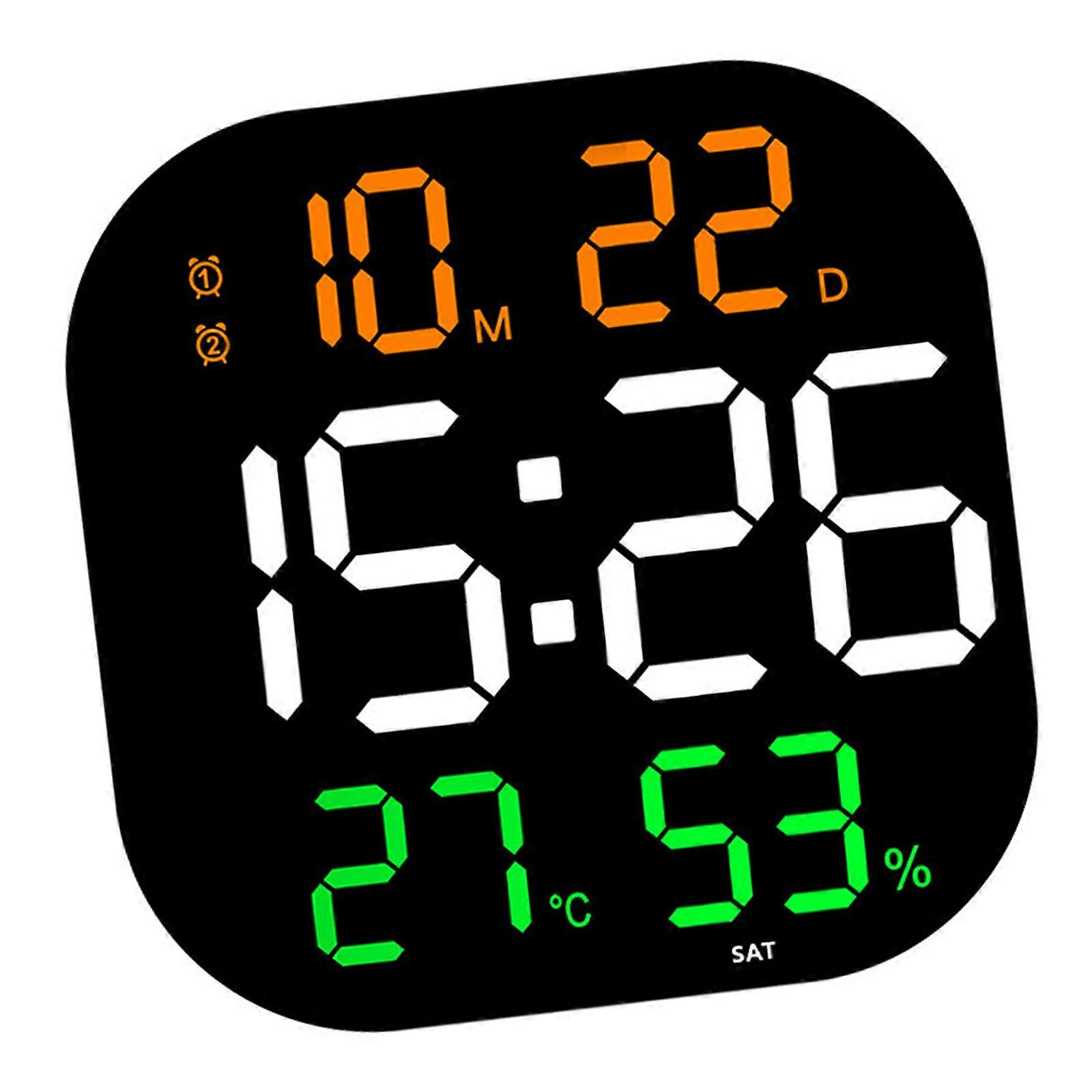 Multifunctional LED Desk Clock with Temperature Display Adjustment Brightness and 2 Alarms 12/24 Hour Timer Function  2