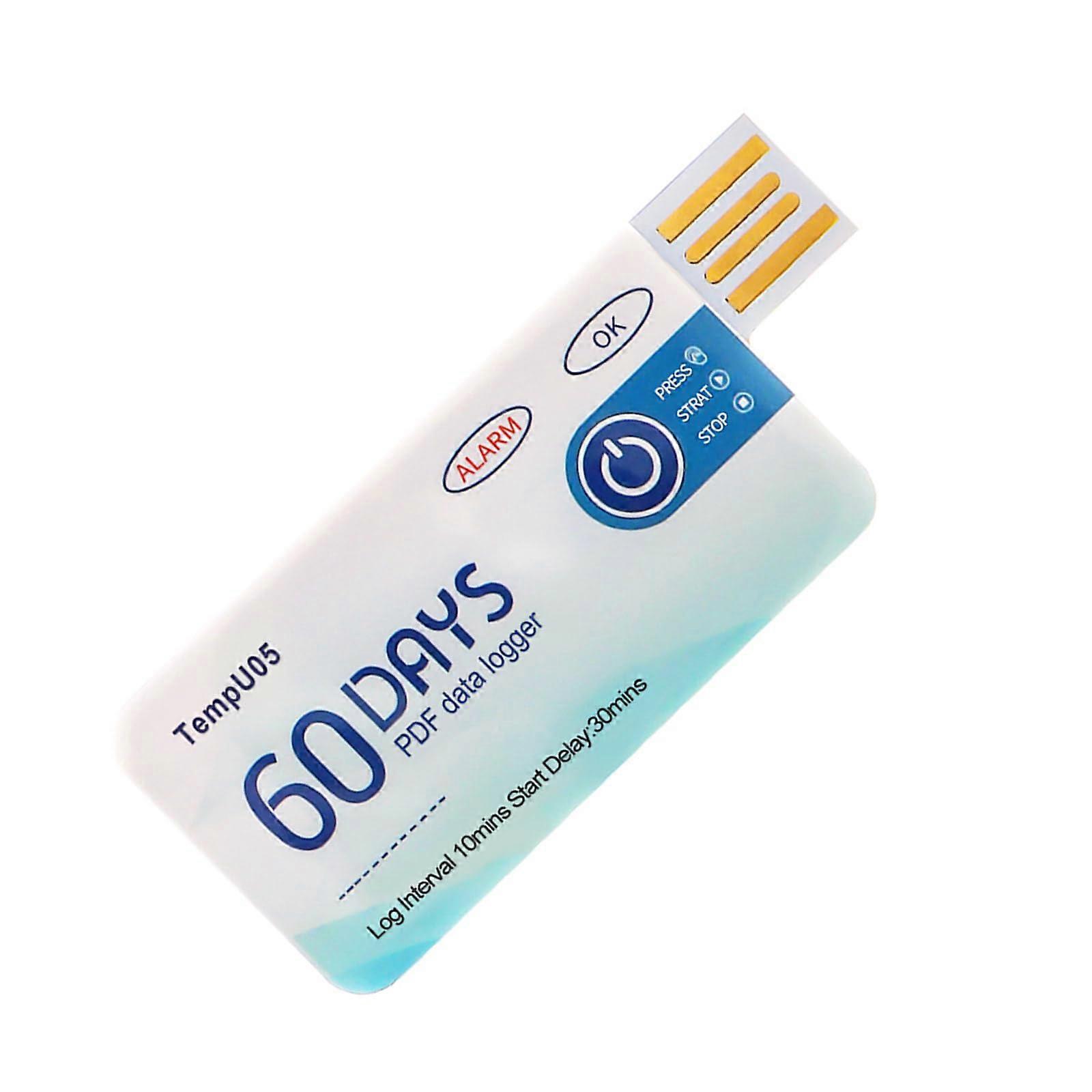 USB Temperature Data Logger 60 Days Recording 10000 Points Cold Chain Recorder with PDF Report