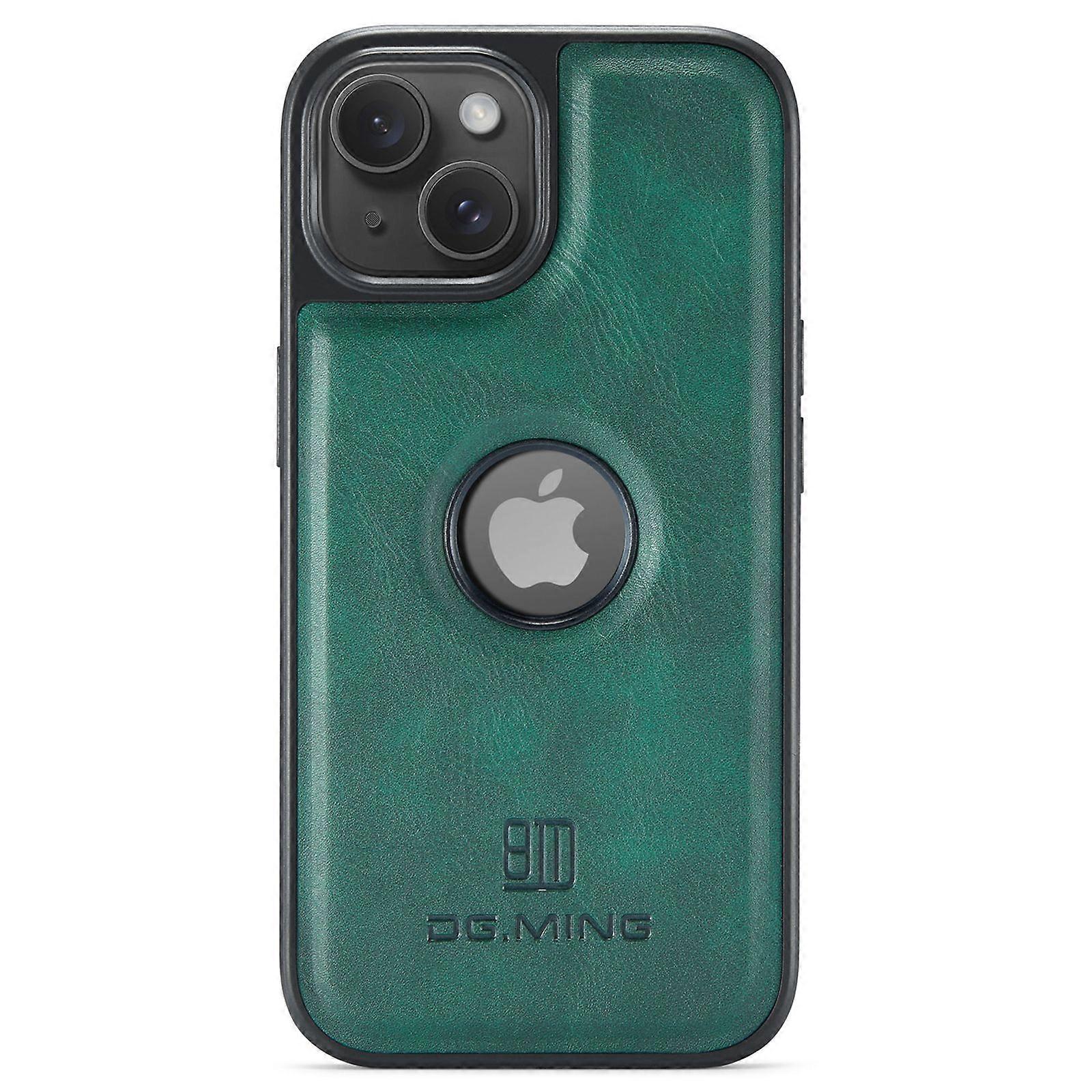 DG.MING For iPhone 14 Case Scratch-Proof Full Side Leather Coating Phone Shell