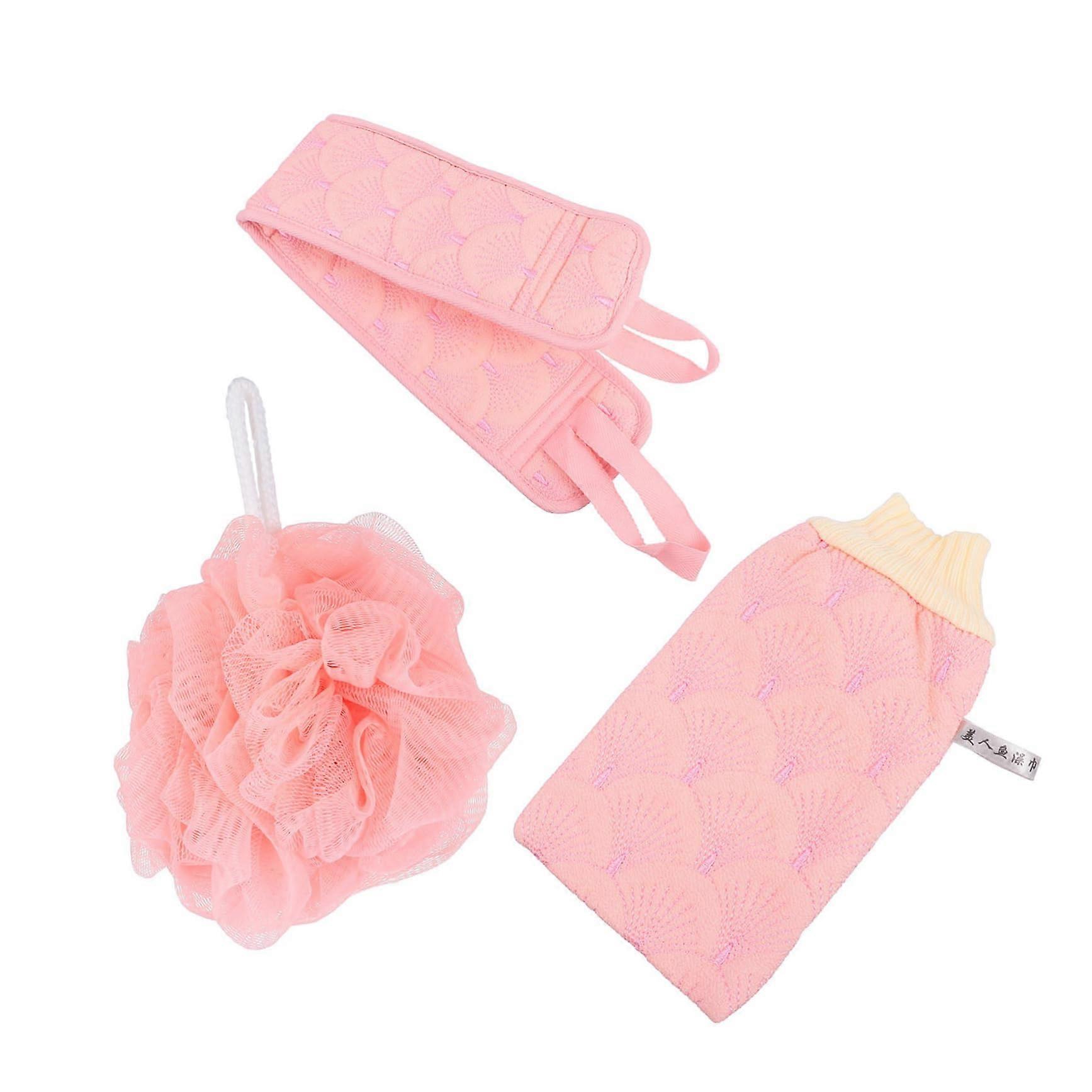 Back Scrubber with Exfoliating Bath Strap for Deep Cleaning Arms Legs and Back, Ergonomic Grip