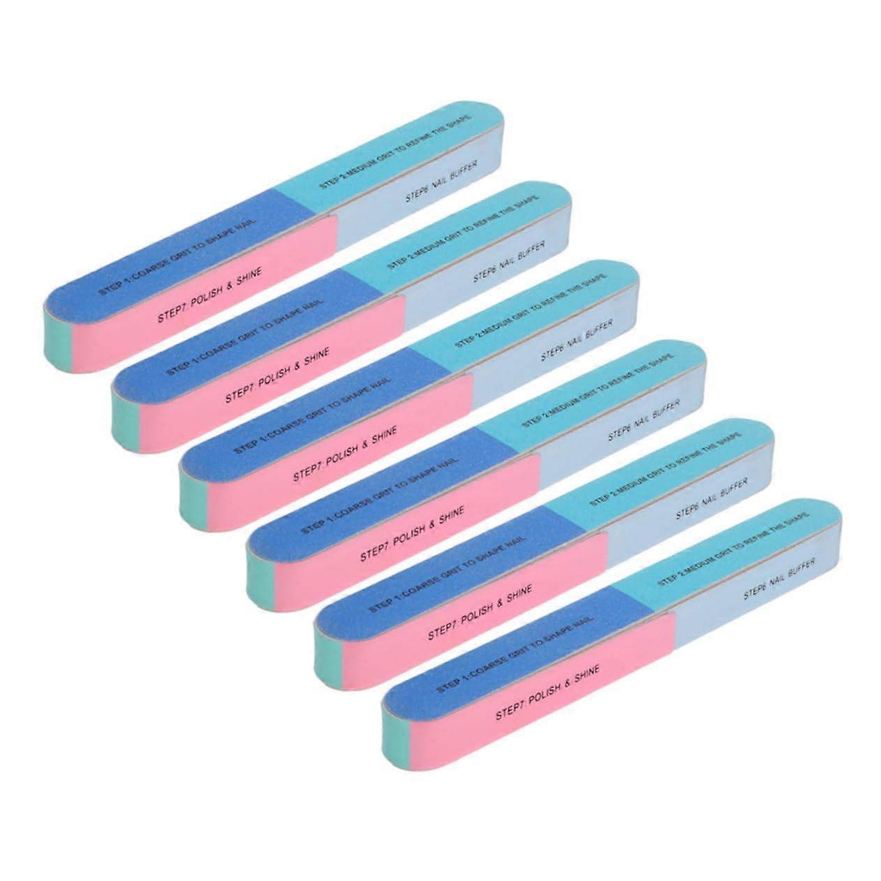 12pcs 7 Step Nail Buffer Block with Numbered Guidance, Washable Reusable Professional Nail File