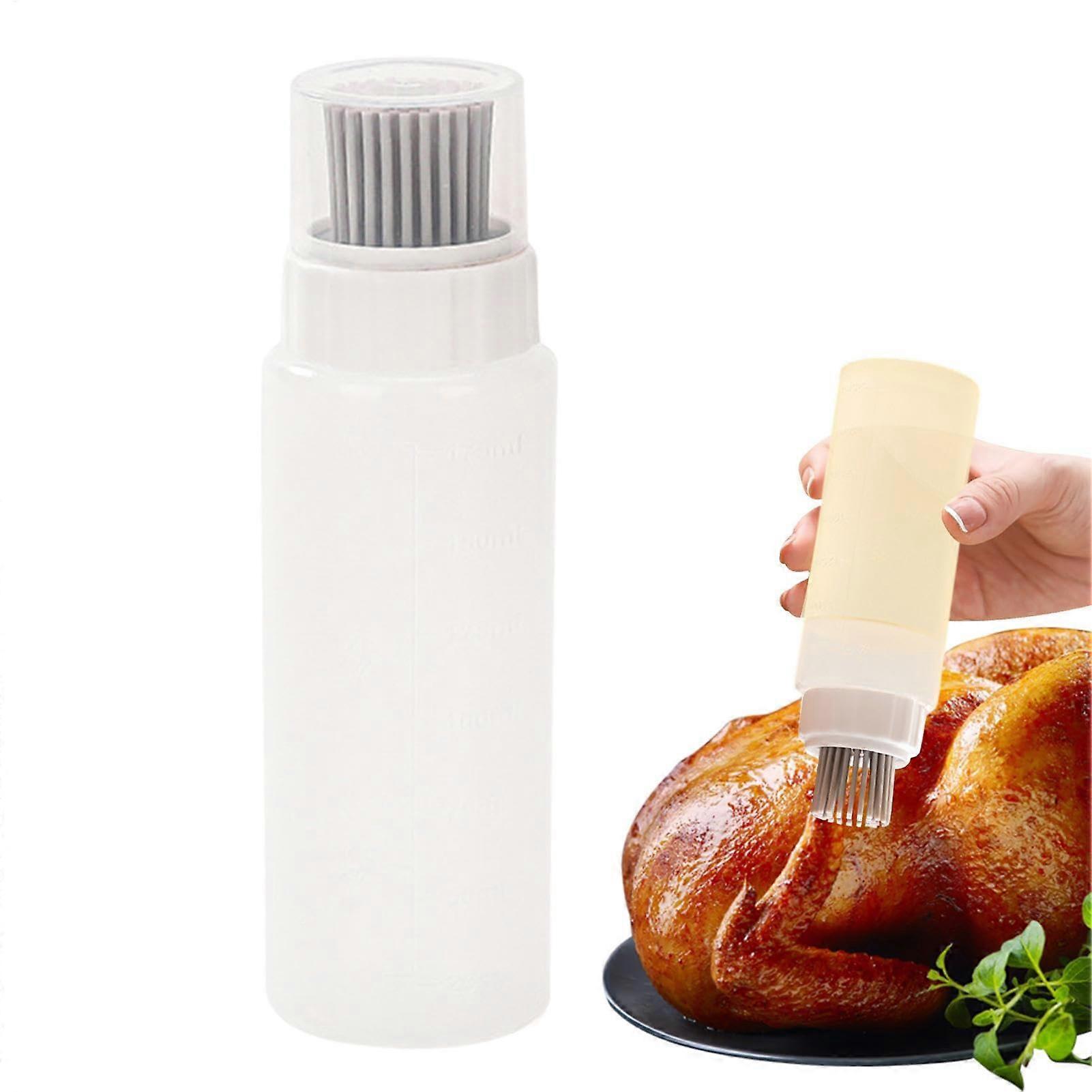 Oil Dispenser Bottle with Silicone Basting Brush, Visual Scale, LeakProof, BPA  175ml