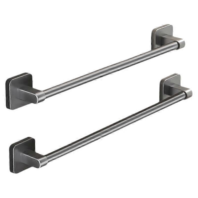Bathroom Towel Rack No Drilling RustProof Carbon Steel Wall Mounted 2 Piece Storage Set