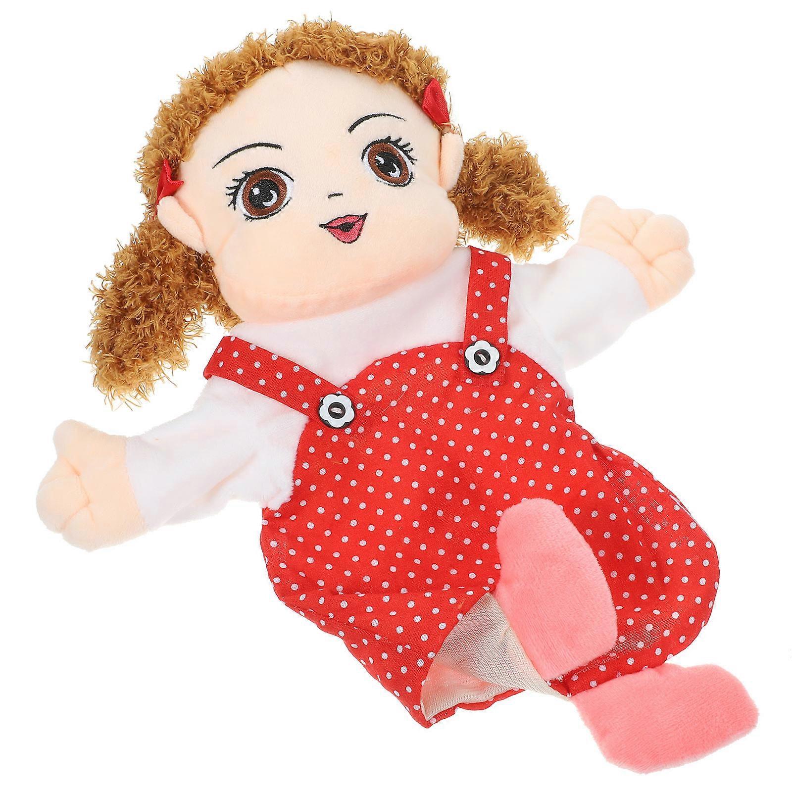 Creative Hand Puppet Hand Toy for Playing Red Plush Cartoon Puppet