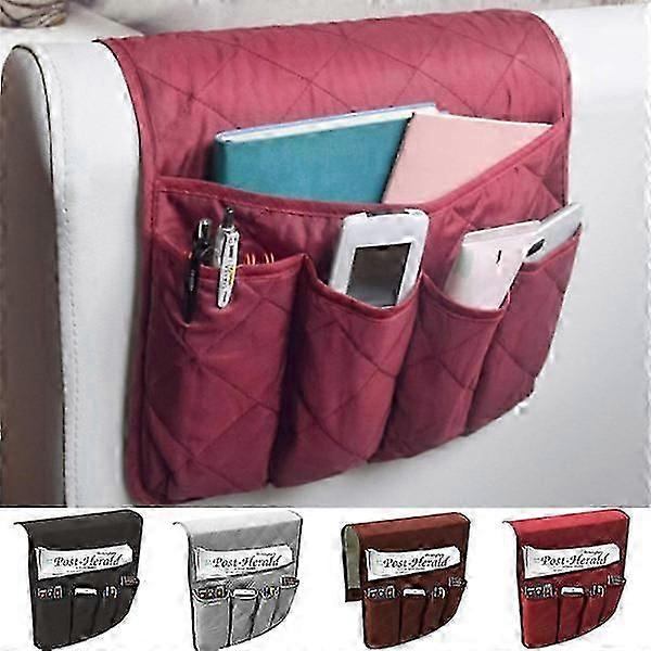 5-Pocket Sofa Armrest Organizer Bedside Storage Bag