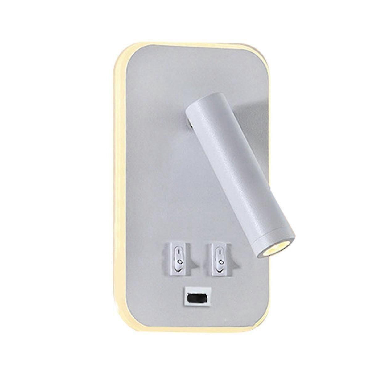 Wall Light Backlight USB Charging 330 Degree Rotation Adjustable Wall Lamp Bedside Study Reading Sc
