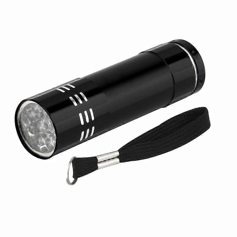 Mini Aluminum UV Flashlight 9 LED Blacklight Torch Compact Pocket Size Durable Inspection Light