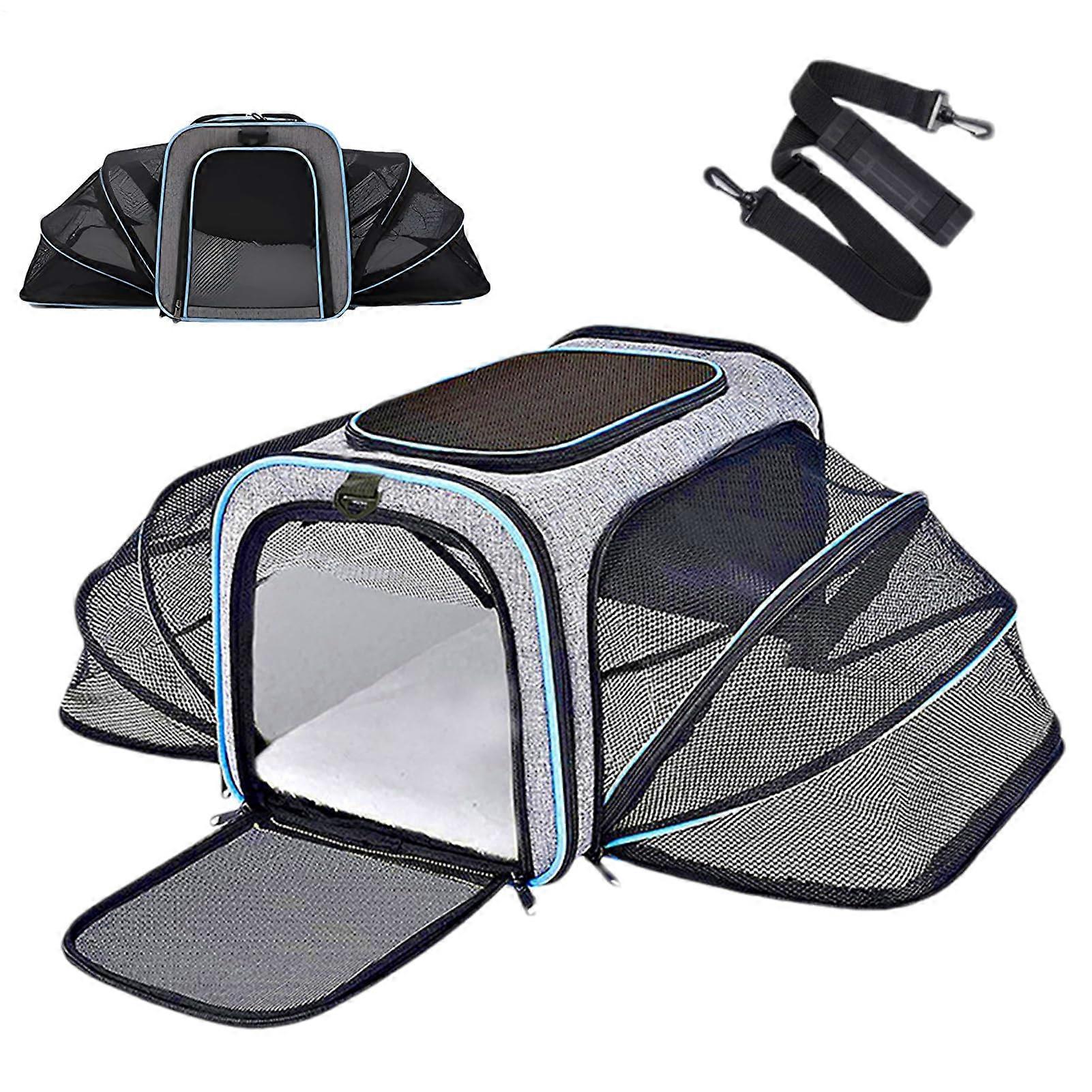Cat Carrier Backpack Foldable with Breathable Mesh and Removable Fleece Padding for Travel