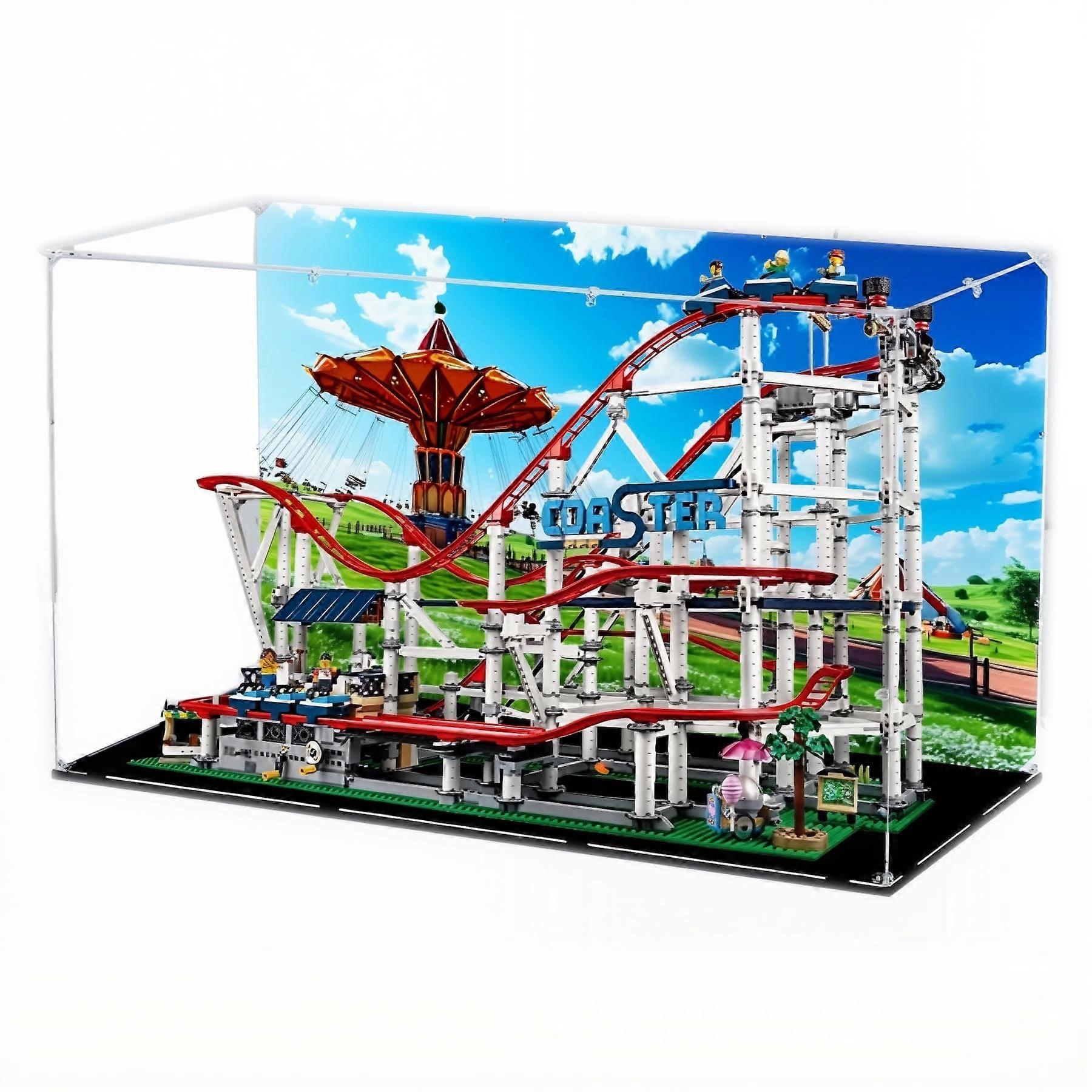Acrylic Display Case for  10261 Roller Coaster, Dustproof Clear Box with  Transparency