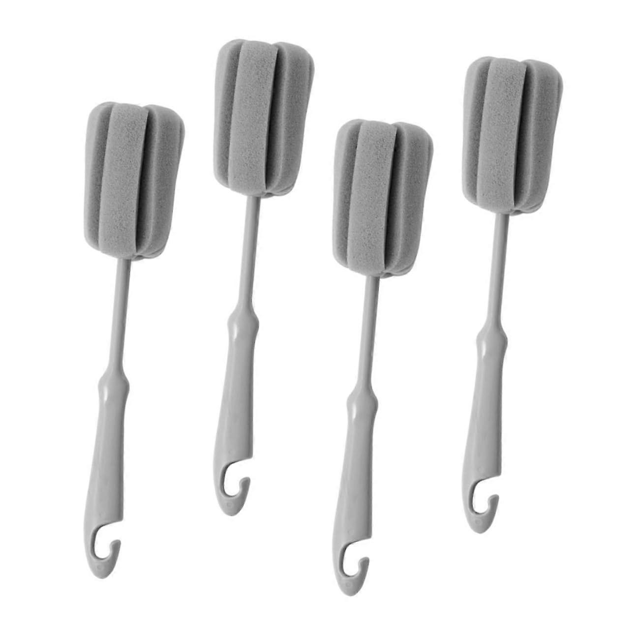 Bottle Cleaning Brush Set with Soft Sponge, Adjustable Long Handle for Feeding Bottles and Cups