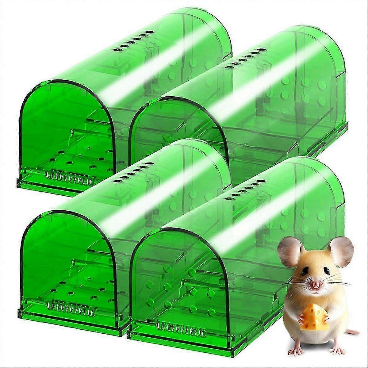 4 Pack Humane Mouse Traps, Live Catch & Release, No Kill, Pet Safe for Home & Car-kl