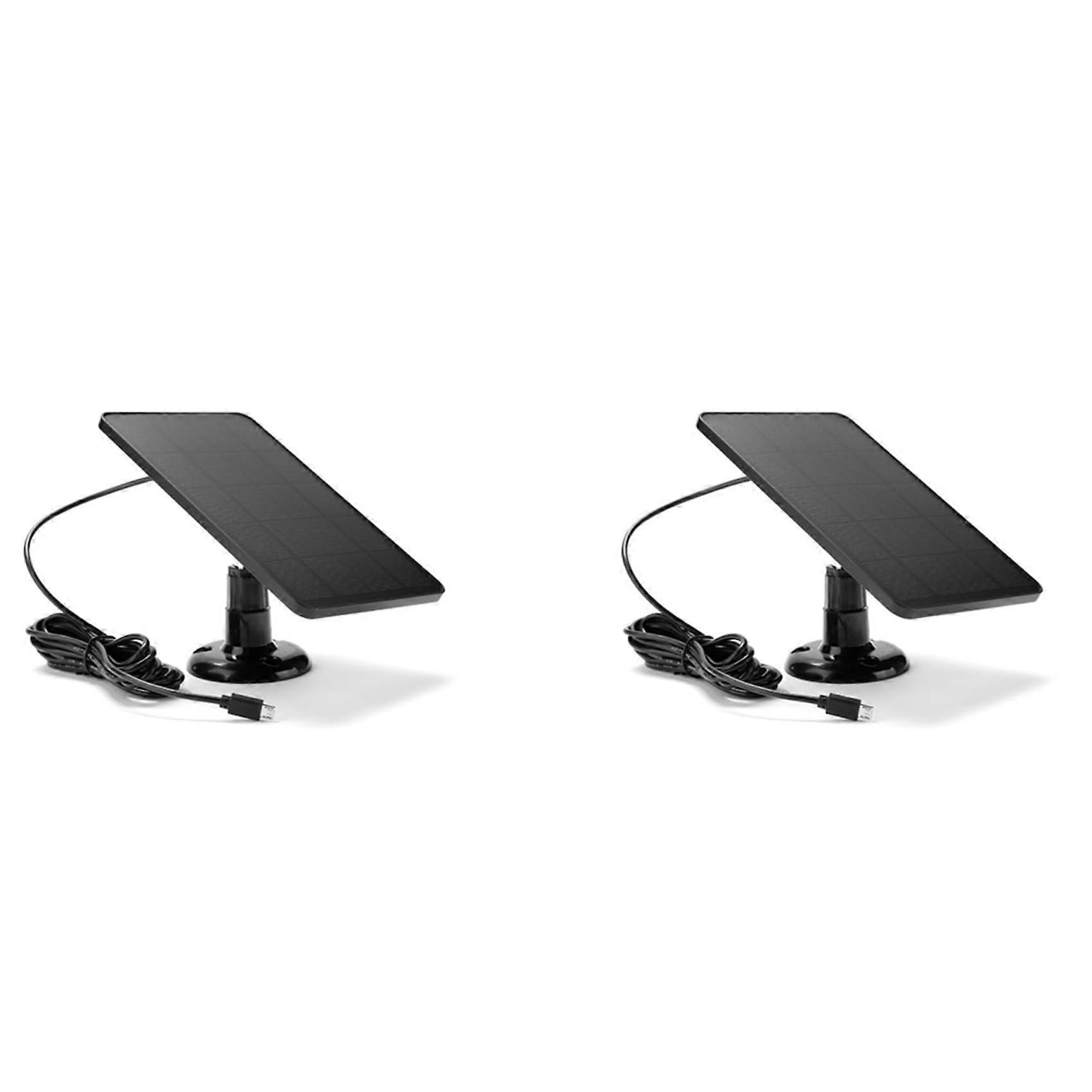 2 Pack Waterproof 10W Solar Panel for Security Camera with Continuous Charging and Adjustable Mount