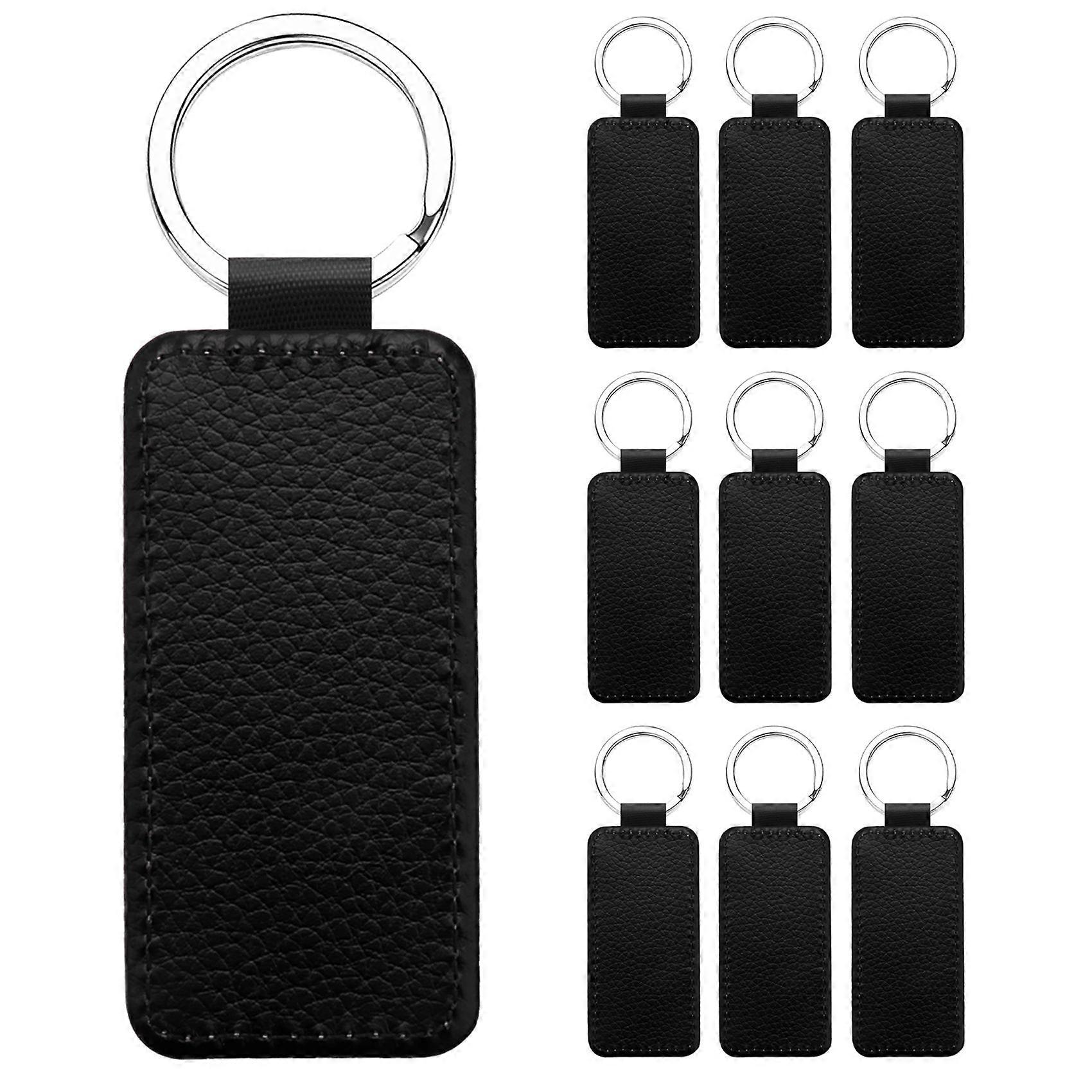 10Pcs Leather Keychain Sublimation Heat Transfer Keychain Kit