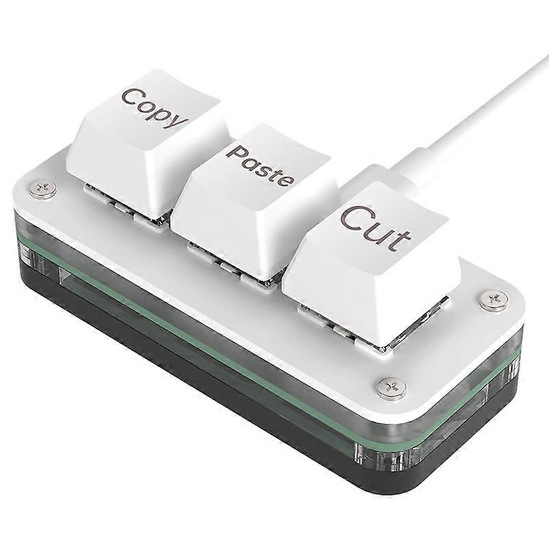 RGB 3 Keys Macro Programming Mini Keyboard compatible with Photoshop Gaming Hotswap Programming Keypad Copy Paste Mini Button Macropad