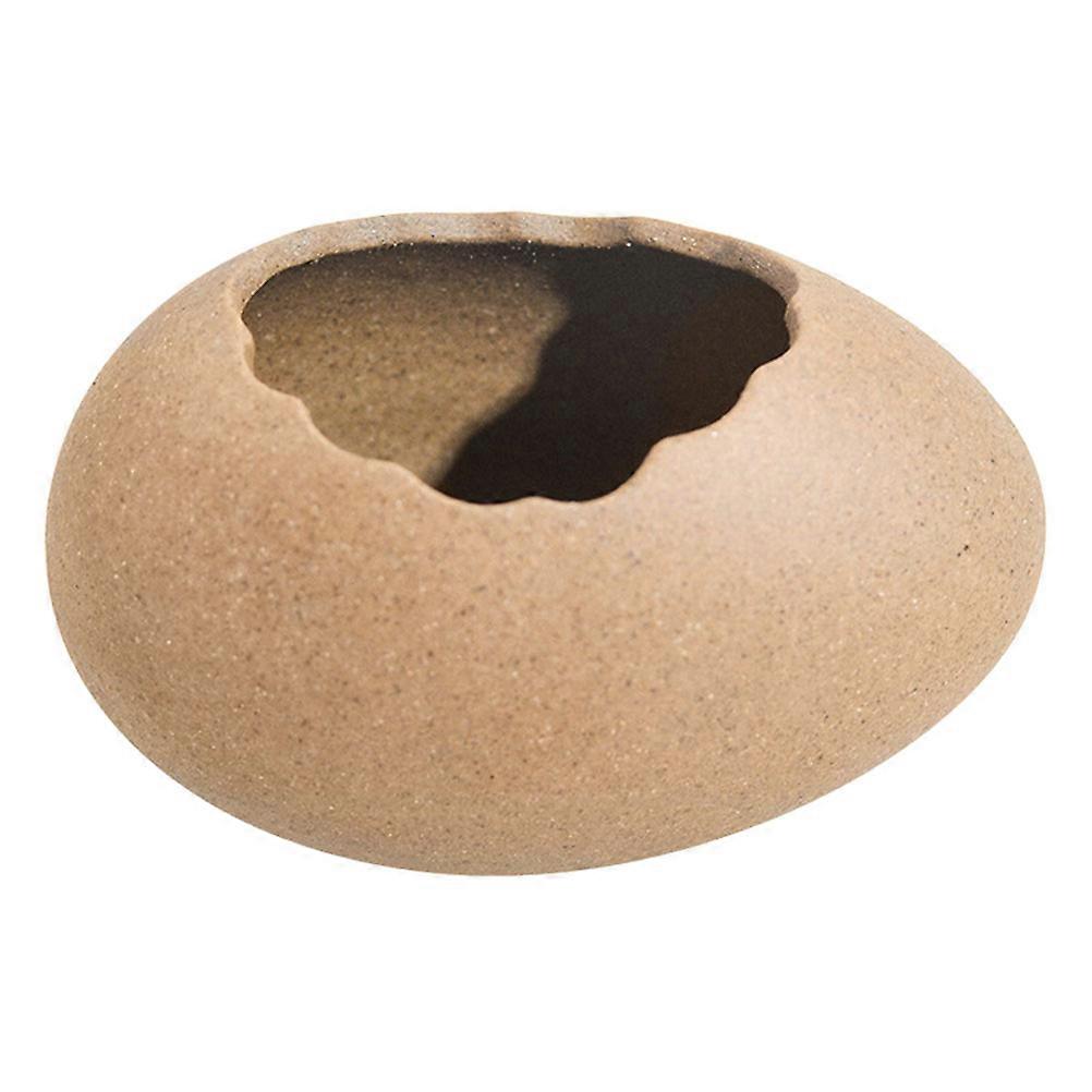 Egg Shaped Vase for Flower Implement 2Pcs Ceramic Household Decor