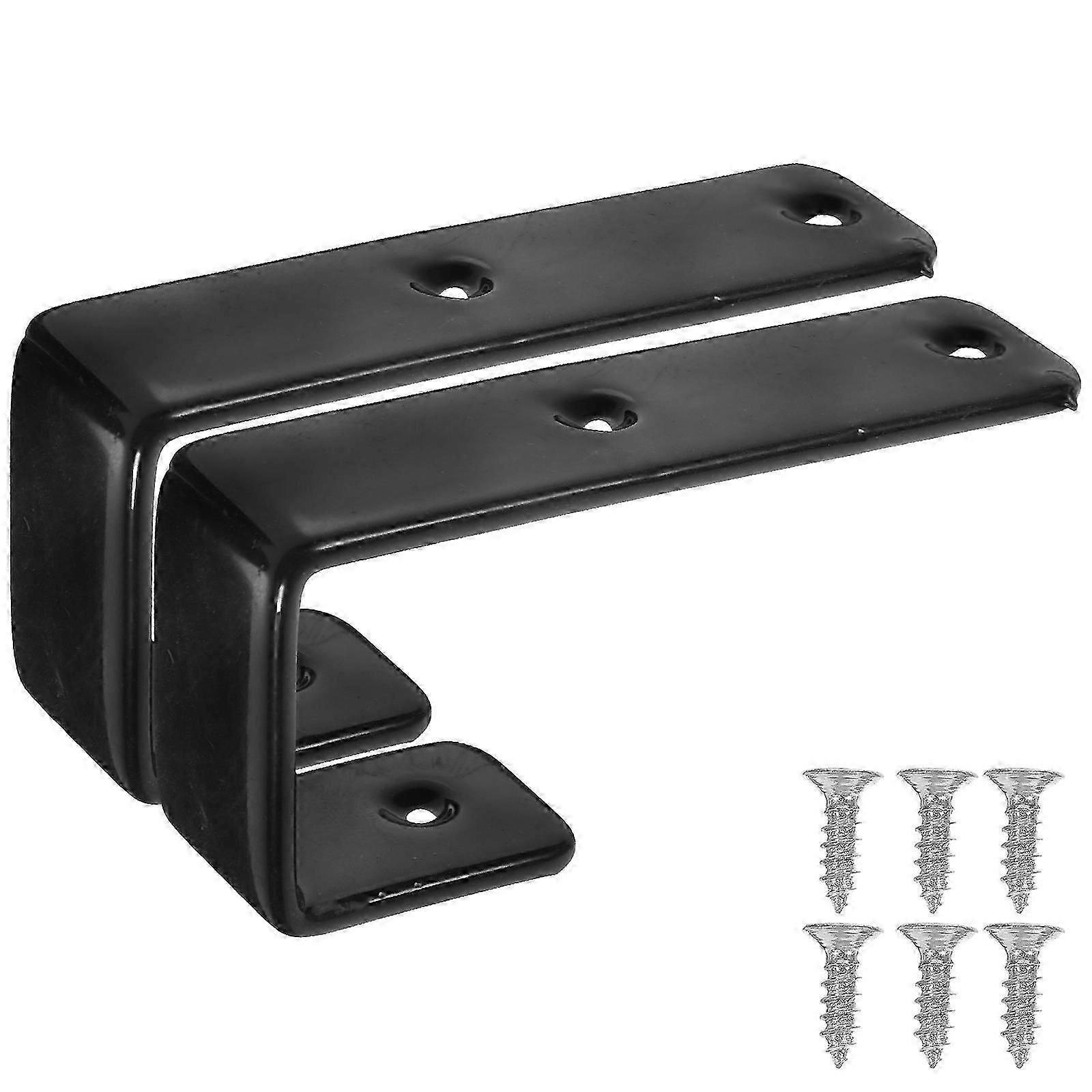 Bunk Bed Ladder Bracket Hook Black Iron Fixing Hook 2Sets for Safety