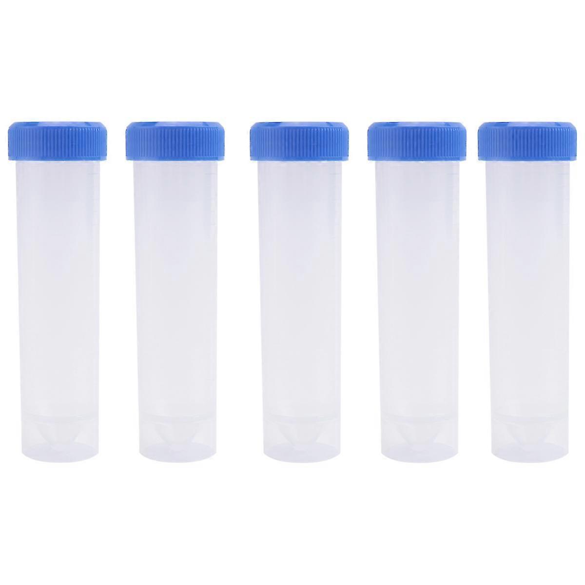 5pc 50ml Plastic Test Tubes with Screw Cap and Measuring Scale