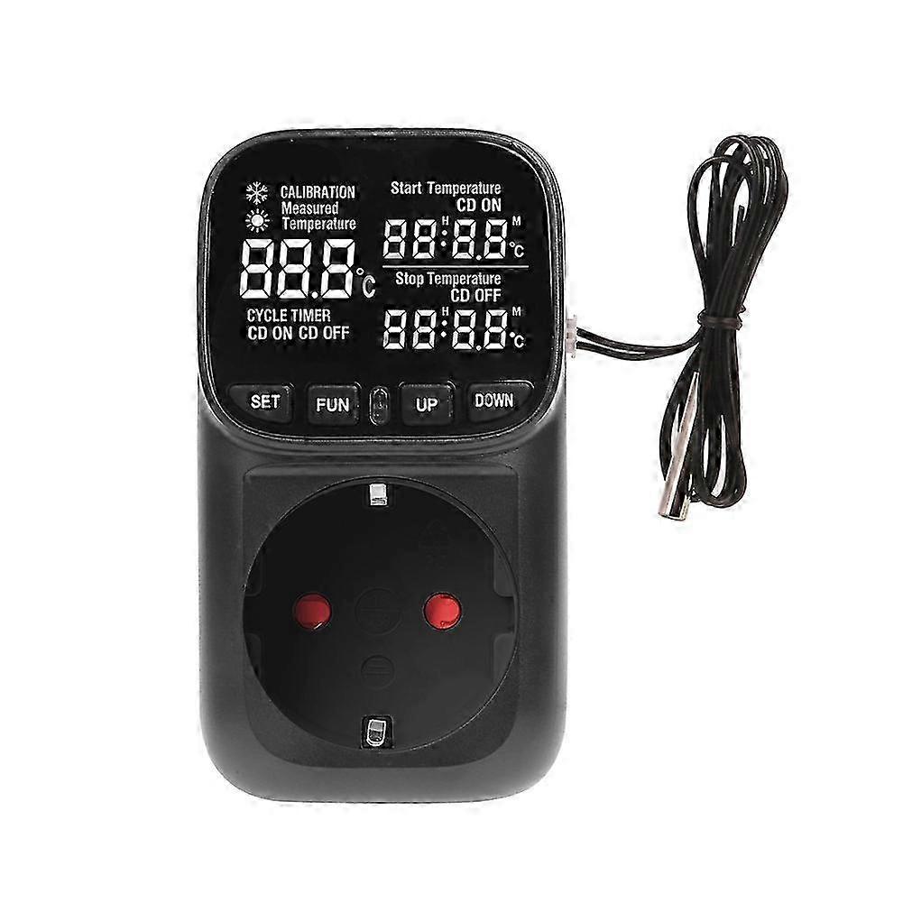 Digital Temperature Controller Socket with Timer Switch Heating Cooling for Refrigerator Aquaculture 230V EU Plug
