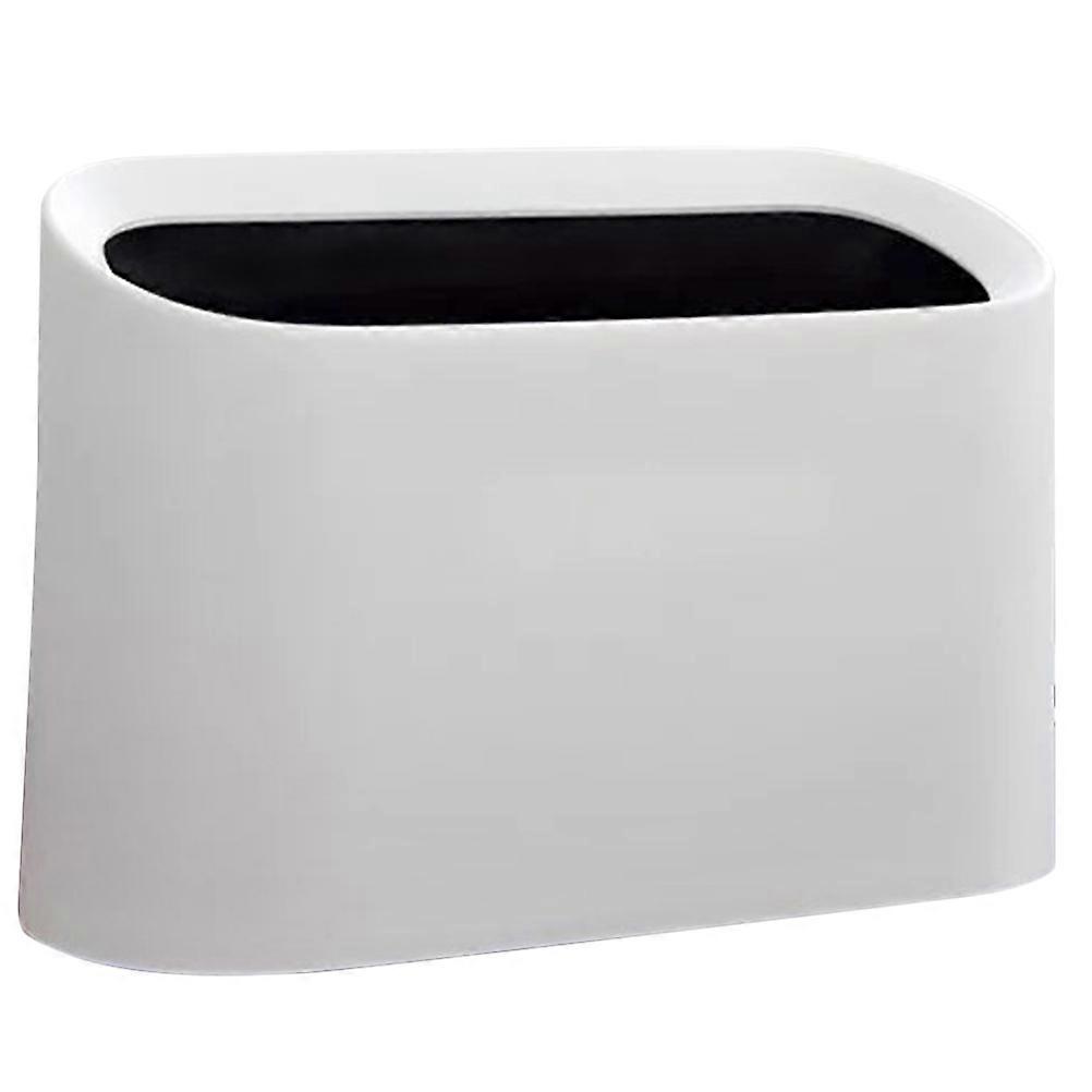Small Desktop Trash Can White PP for Storage 1 Piece Table Garbage Bin