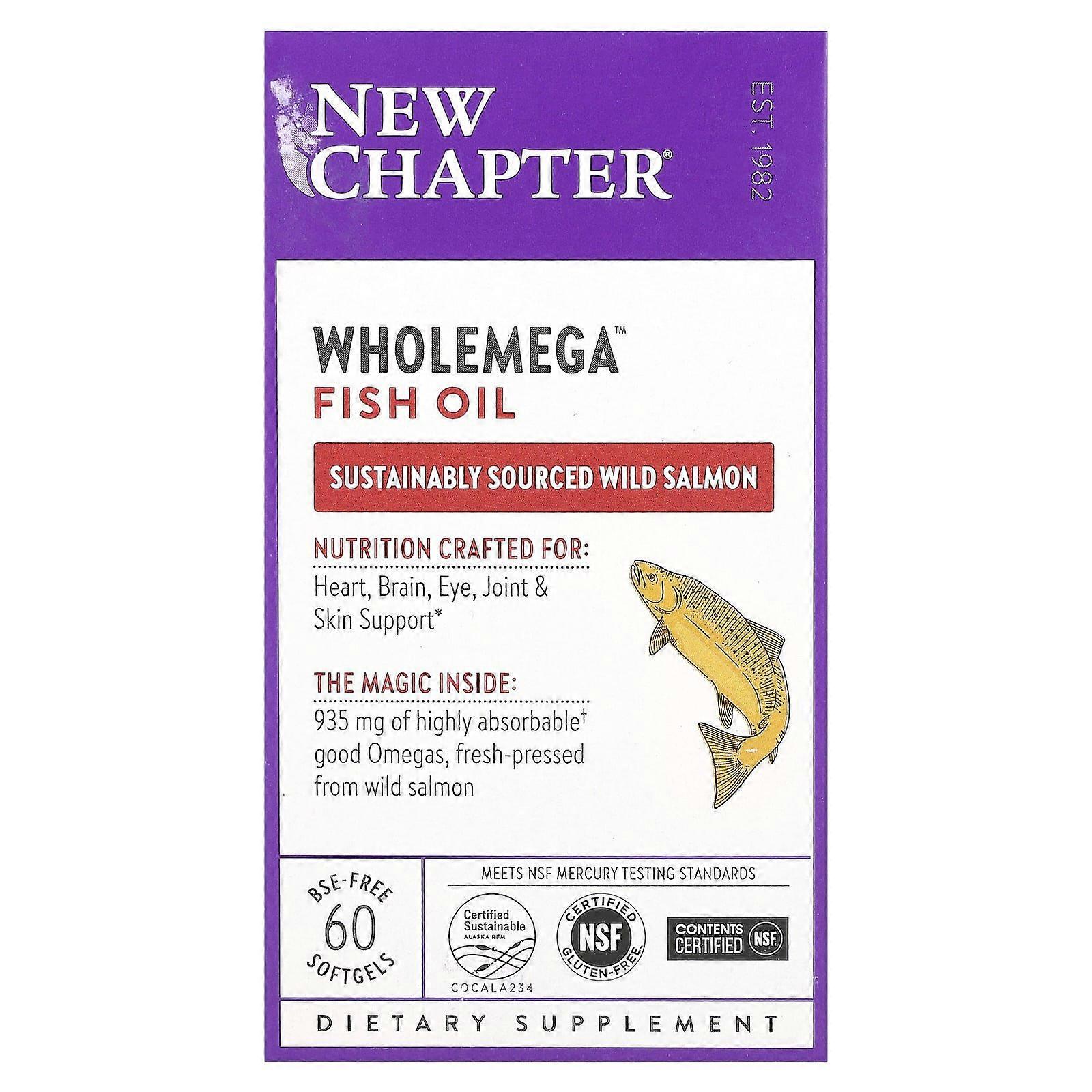 New Chapter, Wholemega Fish Oil, 60 Softgels