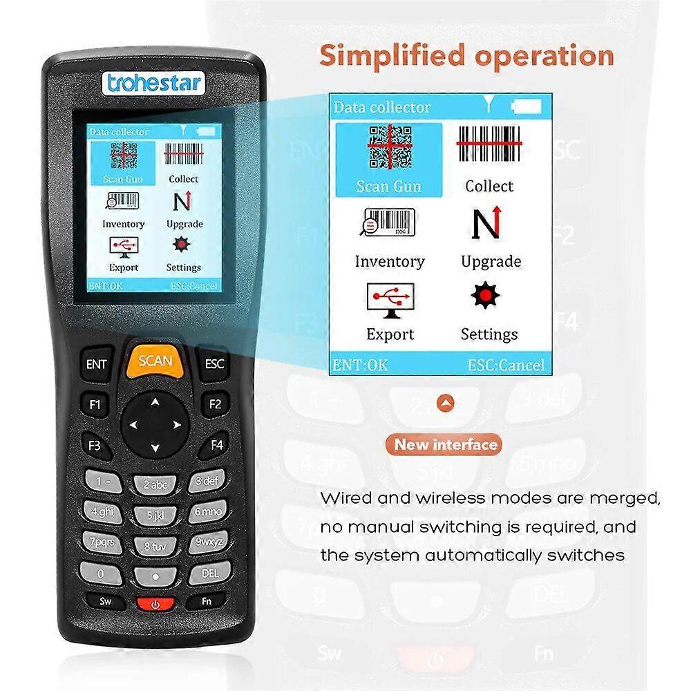 Scanners 1D 2D Barcode Scanner QR Bar Code Reader Handheld Inventory Counter Data Collector Bar Code Scanners Automatic Scanner