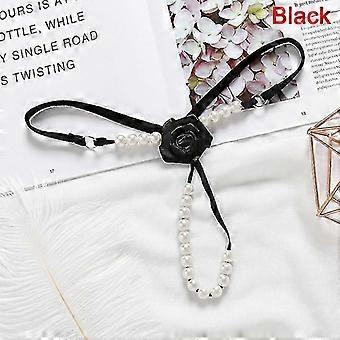 Women's Micro G-String Thongs with Pearl Accent, Polyester Casual Lingerie