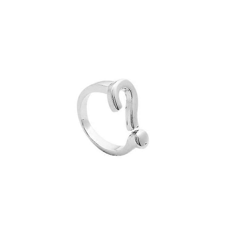 Vintage Gothic Question Exclamation Mark Rings Adjustable Creativity Symbol