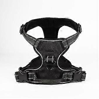 Dog Harness, Anti Pull Dog Harness, Reflective, With Control Padded Handle, 2 Metal Rings, Harness For Small Medium And Large Dogs, Black, Chest: 65-8