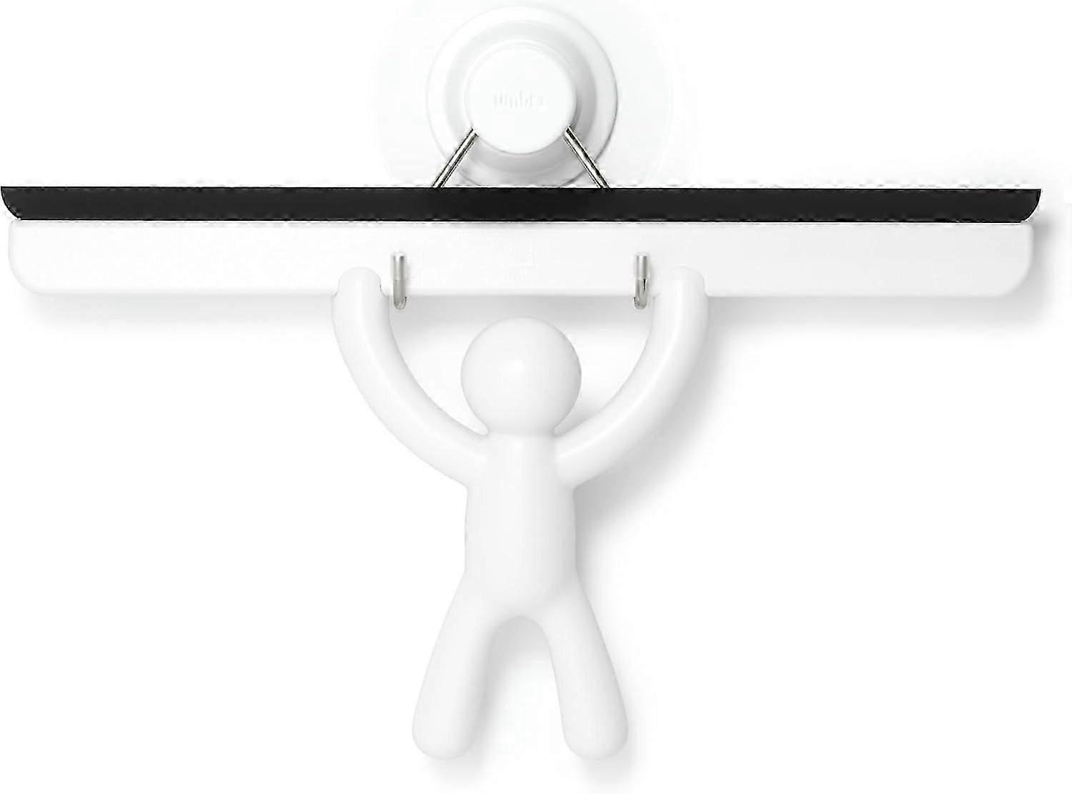 Adhesive Shower Squeegee, Window Squeegee with Silicone Blade, White