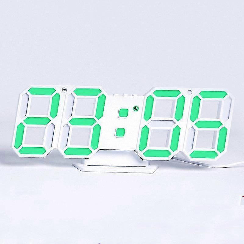 3D LED Wall Clock with Remote Control - Digital Alarm, Adjustable Brightness, Time, Date & Temperature Display