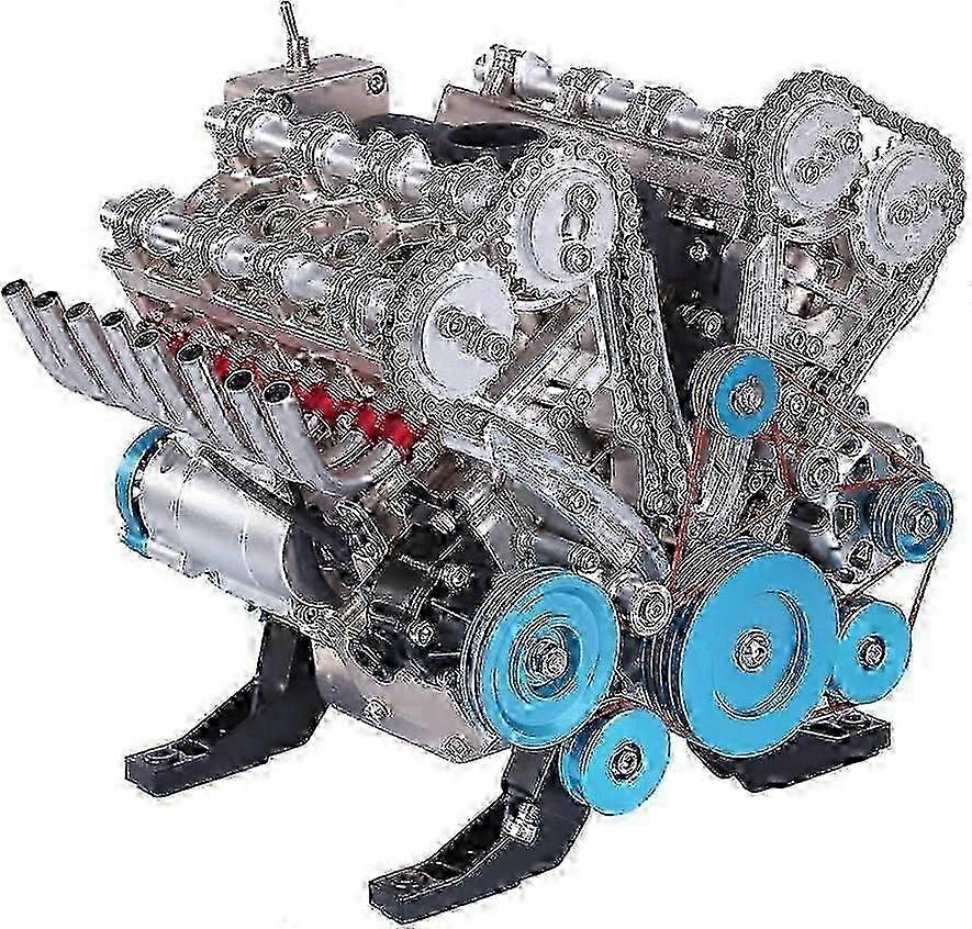 Metal Combustion Engine Construction Kit, 1:3 V8 8 Cylinder Car Engine Model Making for Technology E