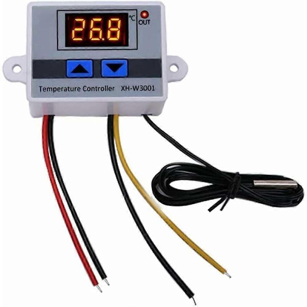 Temperature Controller for Cooling And Heating Systems, Digital Temperature Controller With LED Screen And Waterproof Sensor Probe, Programmable