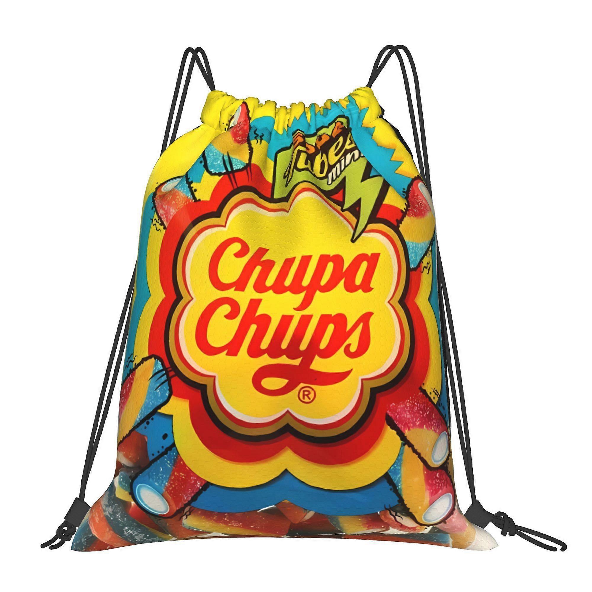 Drawstring Bags for Camping Featuring Candy Chupa Design-Gqazw