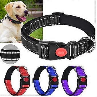 3 Pcs Adjustable Nylon Dog Collars with Safety Buckle, Reflective Stitching, Secure Fit for Small Medium Large Dogs, Training Collar Set
