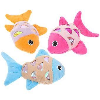 Cat Toys Plush Fish Toy for Mental Stimulation 3Pcs Assorted Color Kitten Play