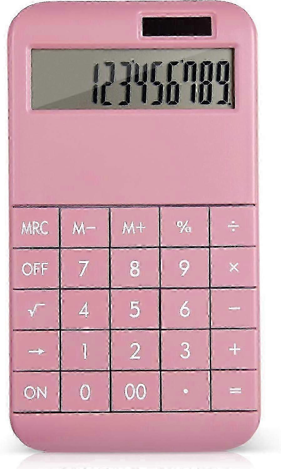 Basic standard calculator 12-digit digital desktop calculator with large LCD displaypink