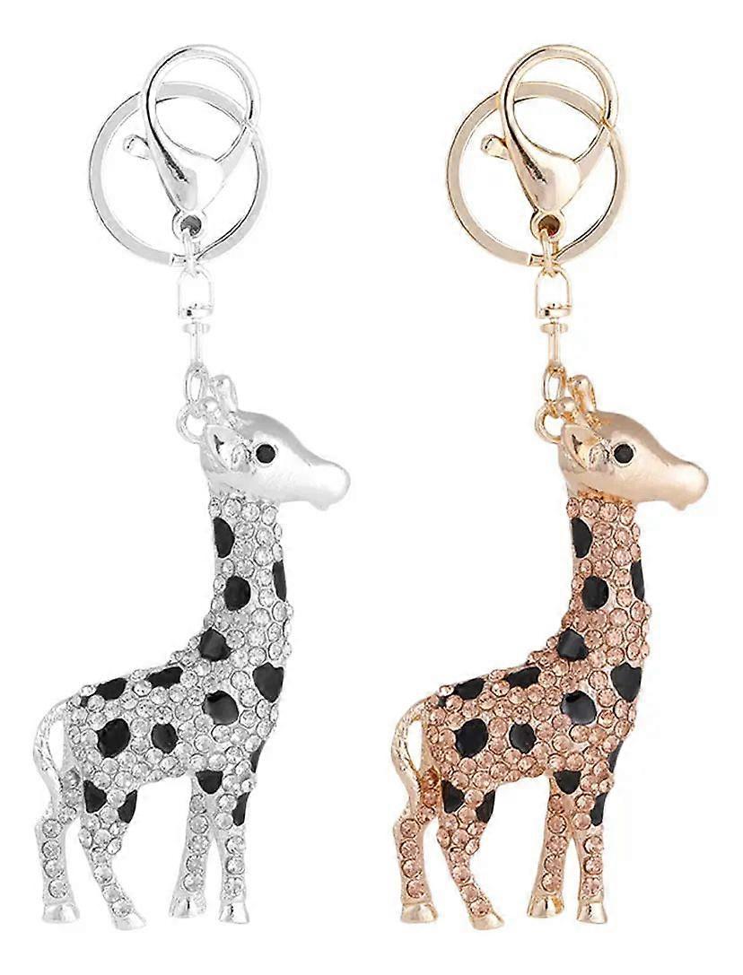 Small Giraffe Keychain - 2 Units, Durable and Practical
