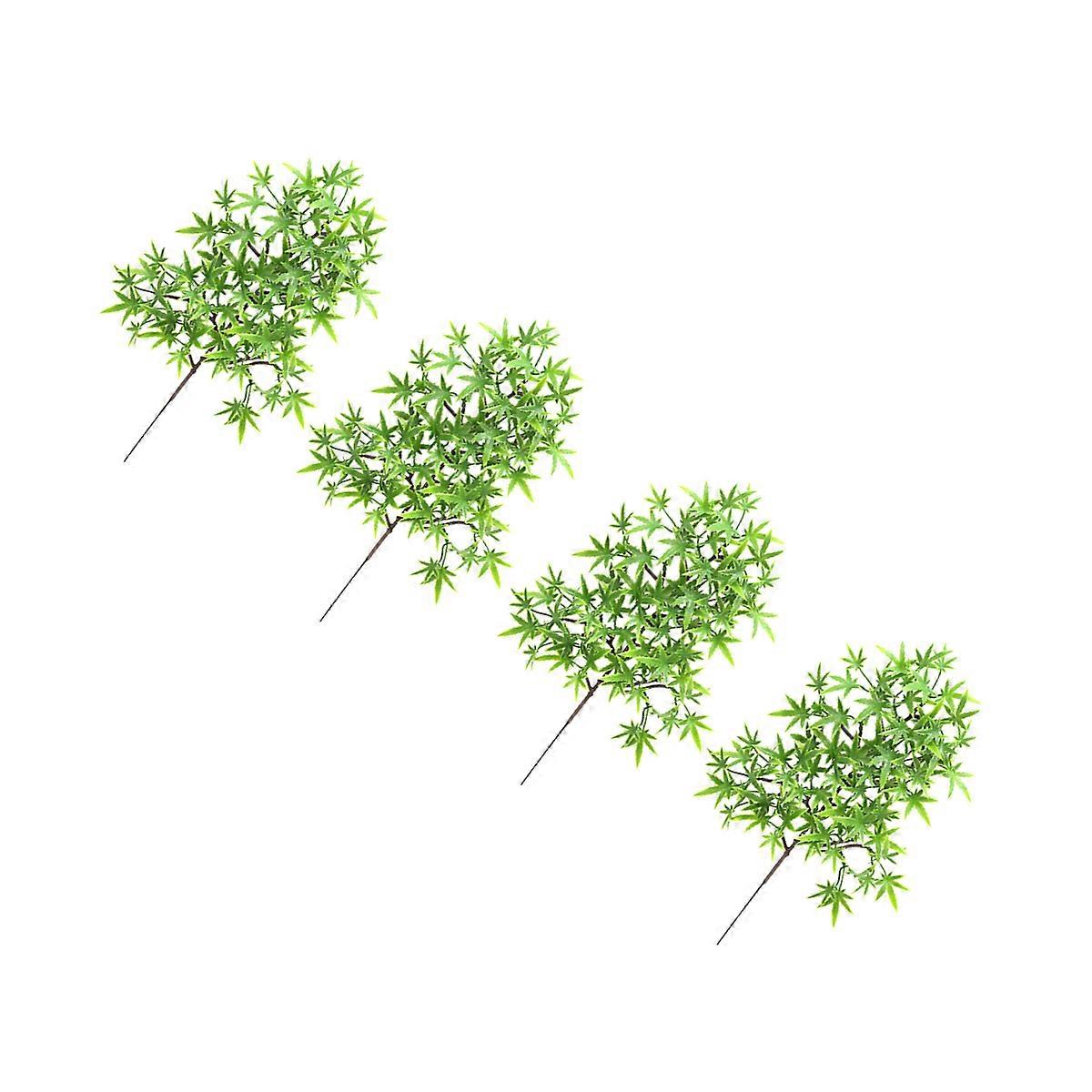 Simulation Maple Leaf Decor for Home Wedding Decoration 4Pcs Green