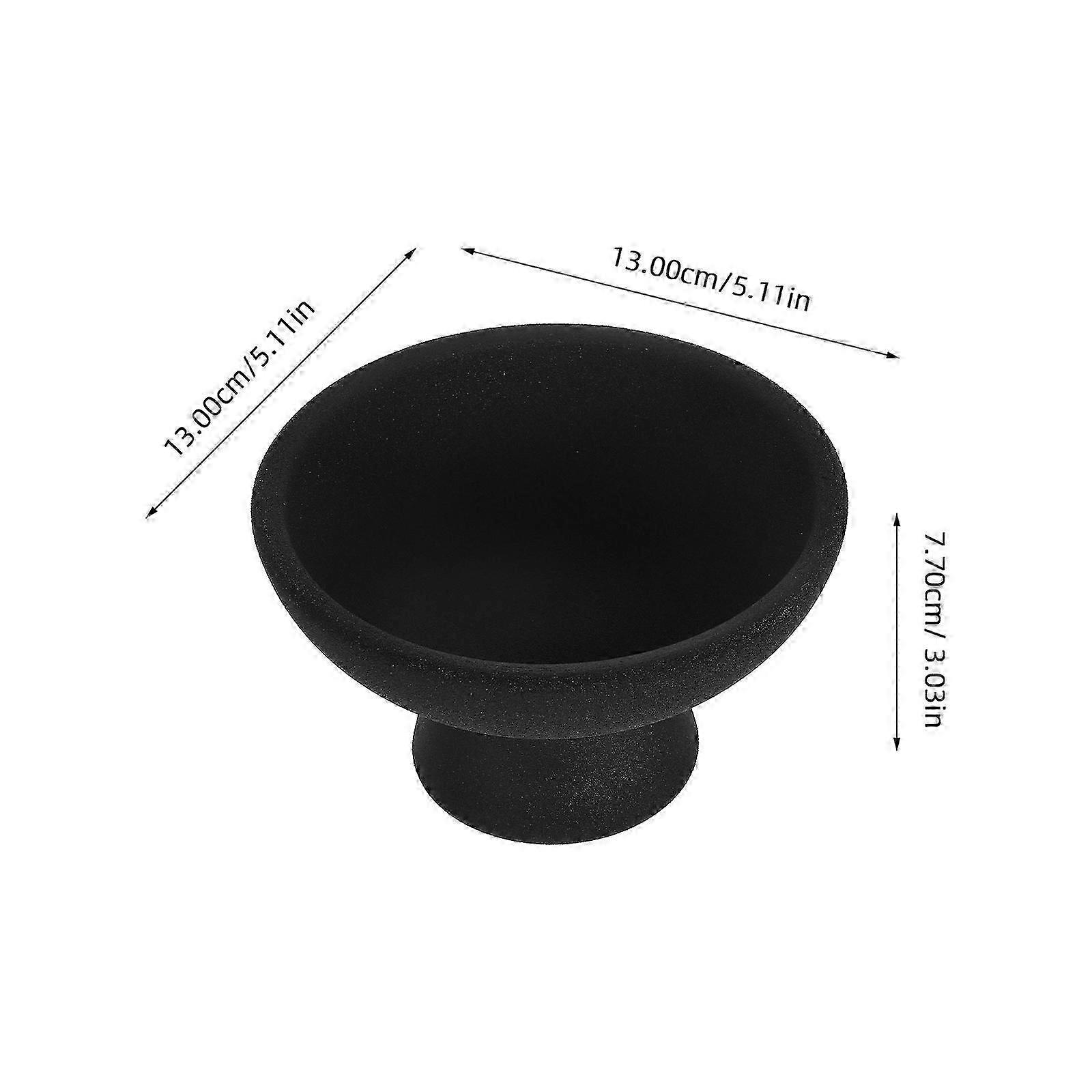 Black Ceramic Fruit Serving Tray for Dining Table with Footed Design