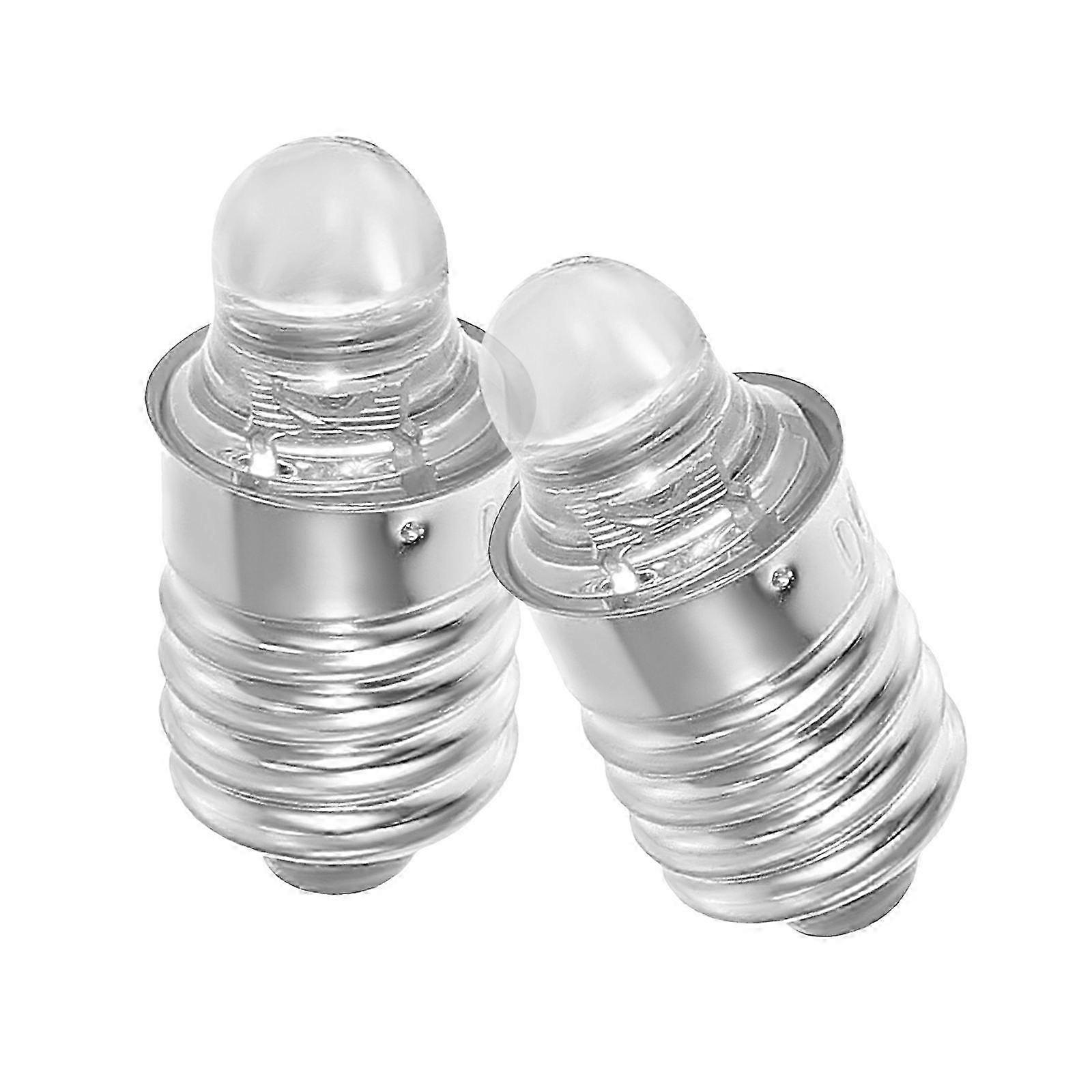2pcs Flashlight Bulb 3v Round Light Bulb E10 Socket Screw Base Light Bulb